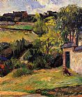 Rouen Paintings - Rouen Suburb by Paul Gauguin